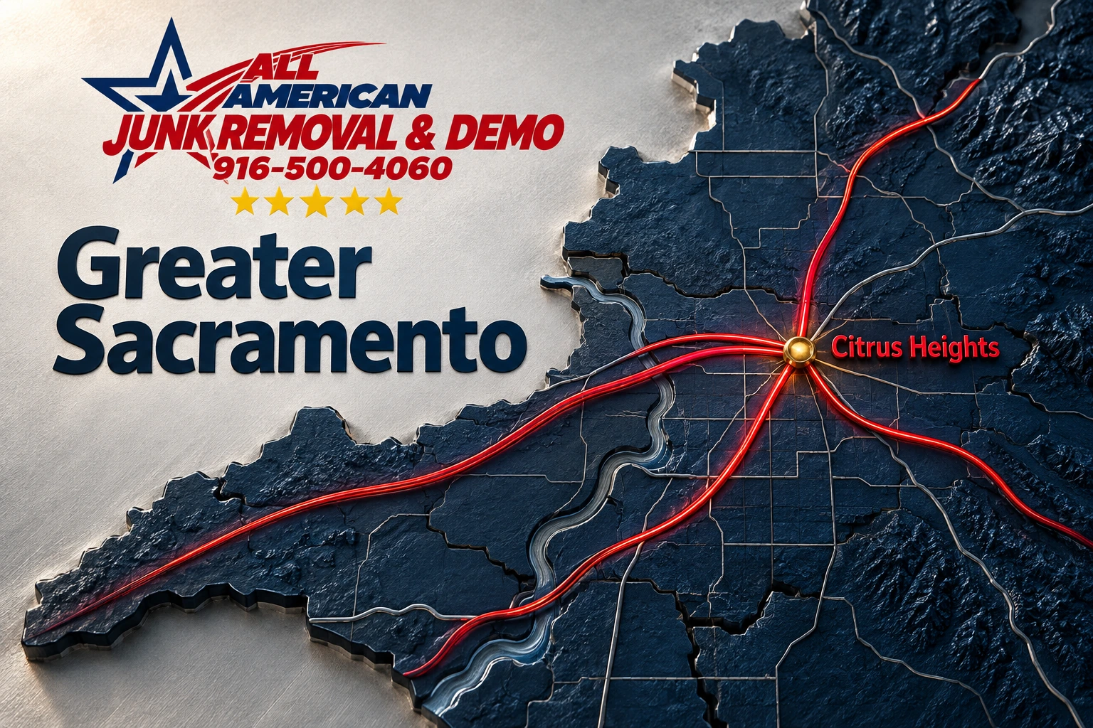 All American service area graphic for Citrus Heights and Greater Sacramento