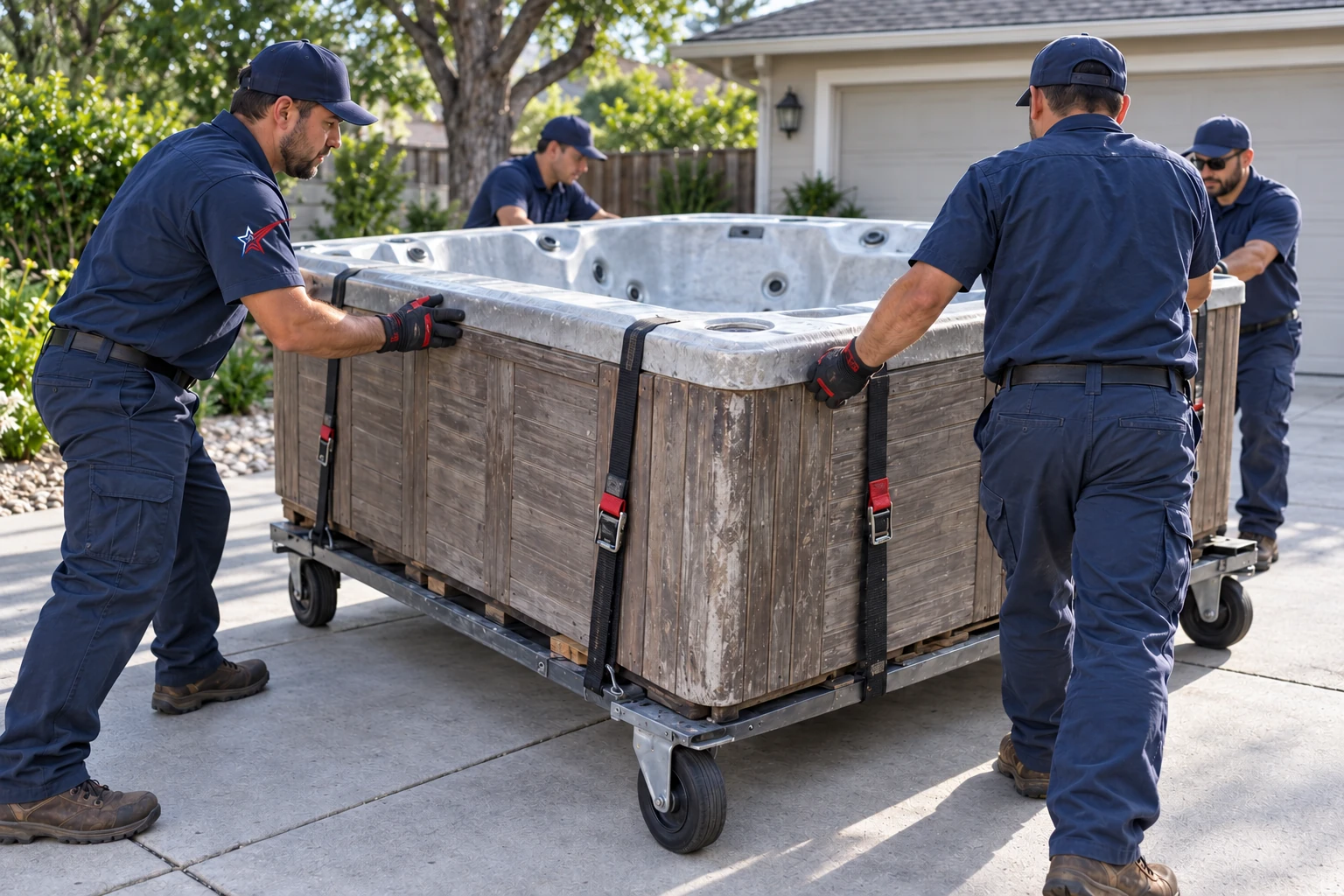 Specialty pickup service illustration of hot tub removal